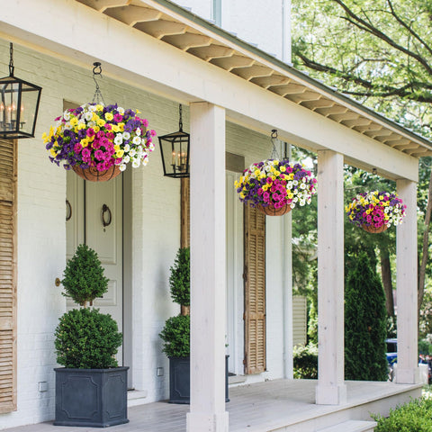 Ivydale 2-pack outdoor hanging planters with chains, easy porch decor.