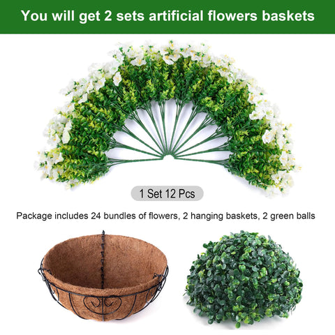 Ivydale 24 artificial petunias and eucalyptus bundles for year-round beauty