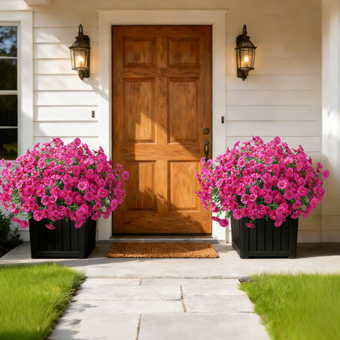 Ivydale artificial flowers for outdoors resist fading in sun and rain.