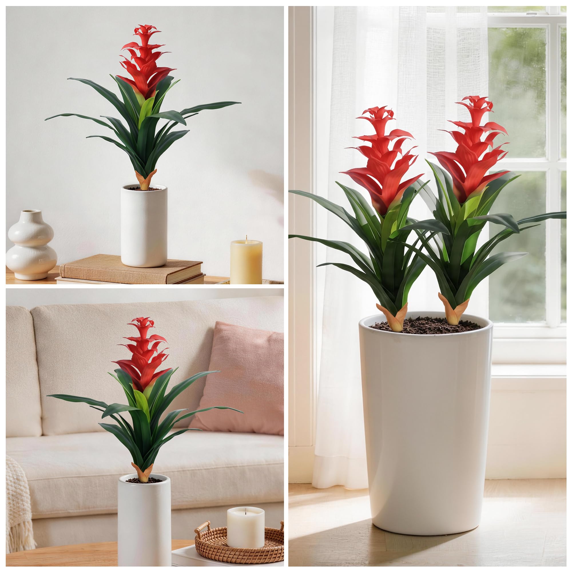 Ivydale red bromeliad stems bendable for custom planter designs
