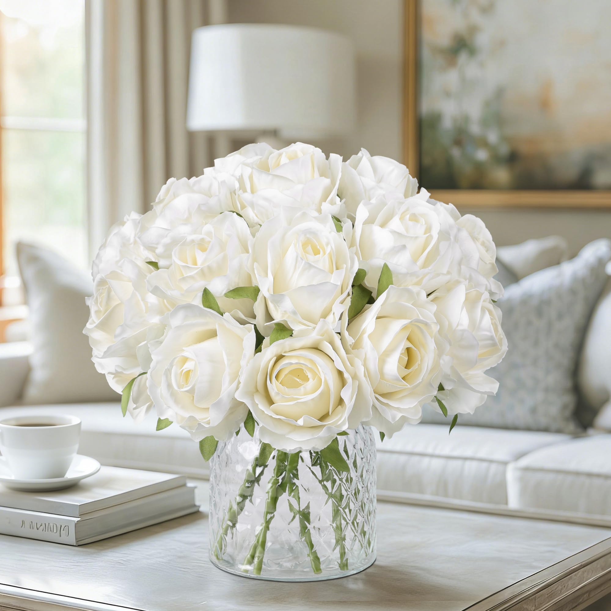 Ivydale champagne roses add charm and grace to table decor.