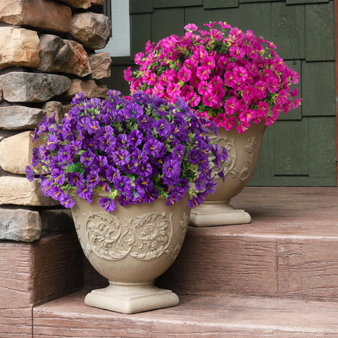 Ivydale front door floral display that stays vibrant in weather.
