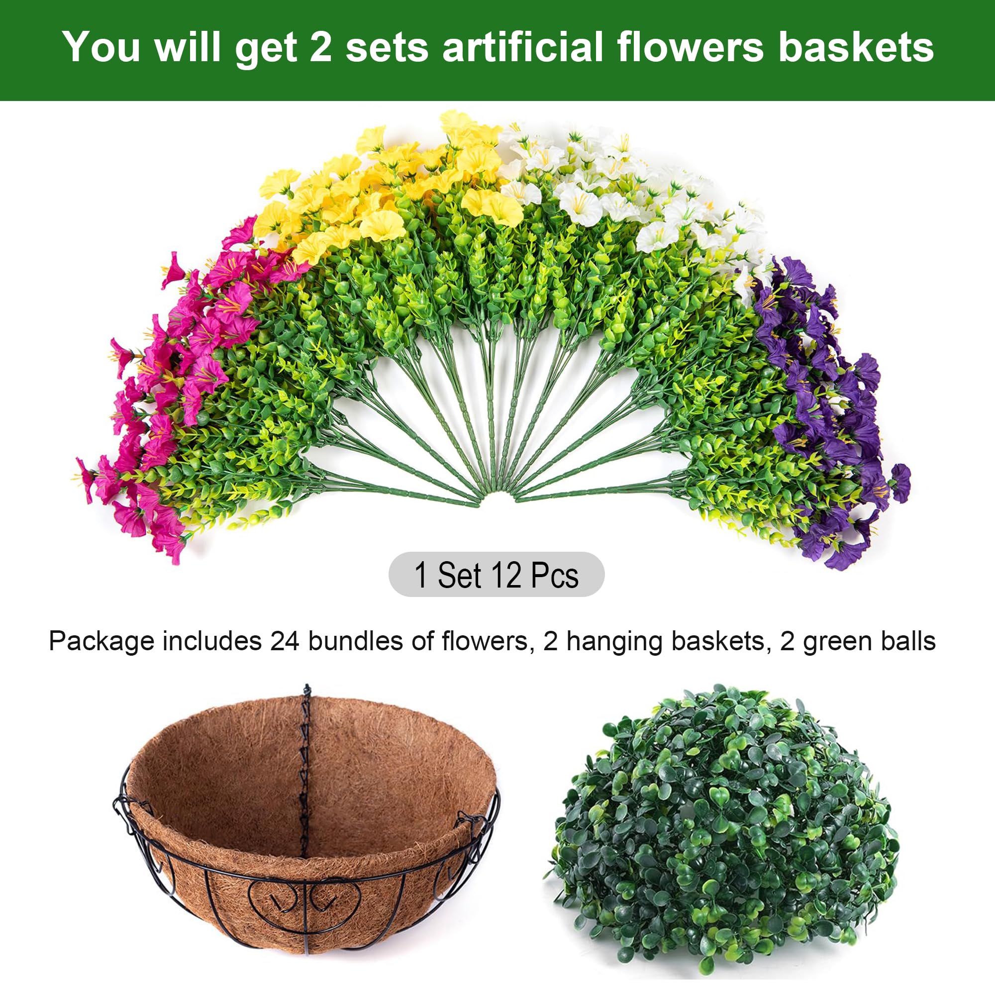 Ivydale grass balls add structure to baskets without daily upkeep.