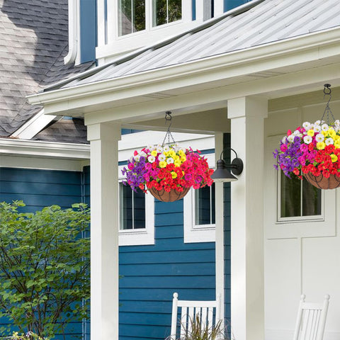 Ivydale hanging basket assembly closeup shows easy setup and sturdy chain