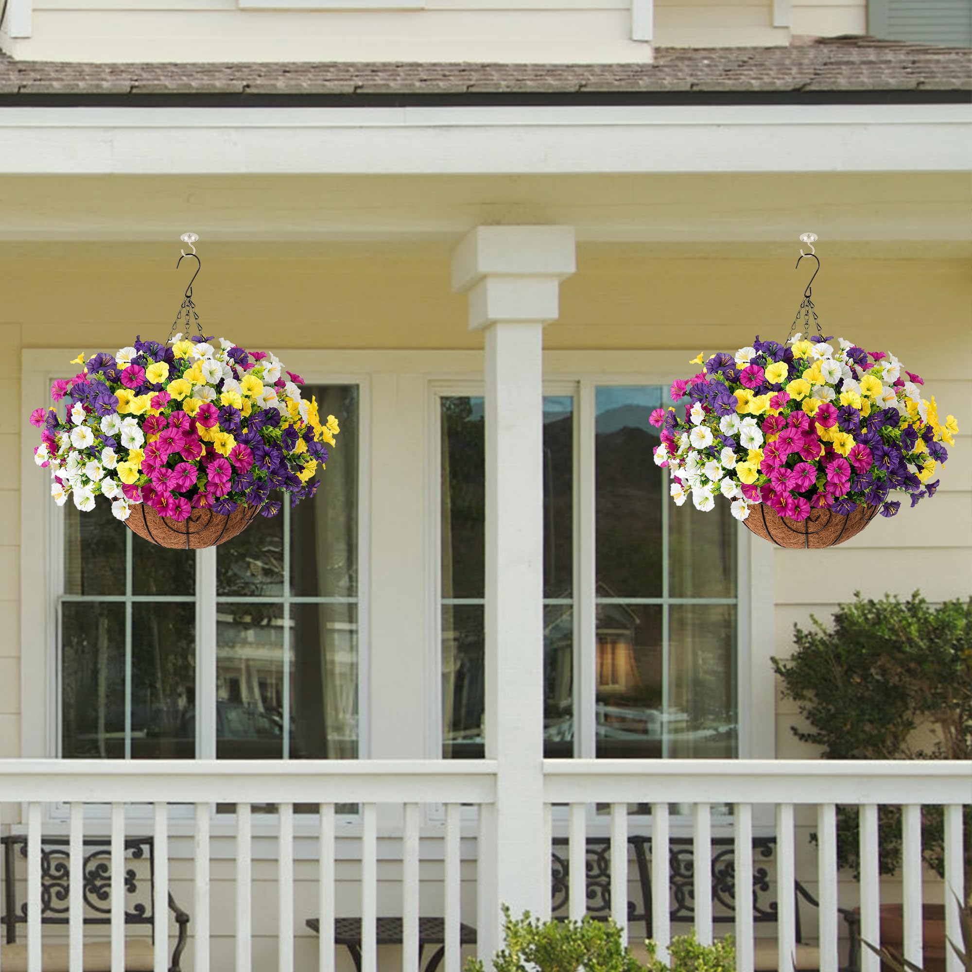 Ivydale hanging basket with chain showcases easy outdoor decor, low maintenance