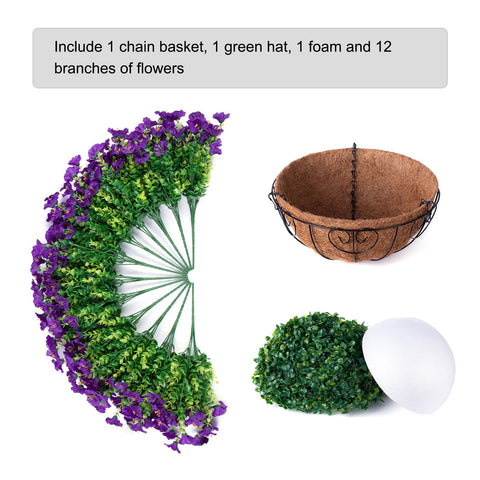 Ivydale hanging flowers basket with chain and foam, easy install