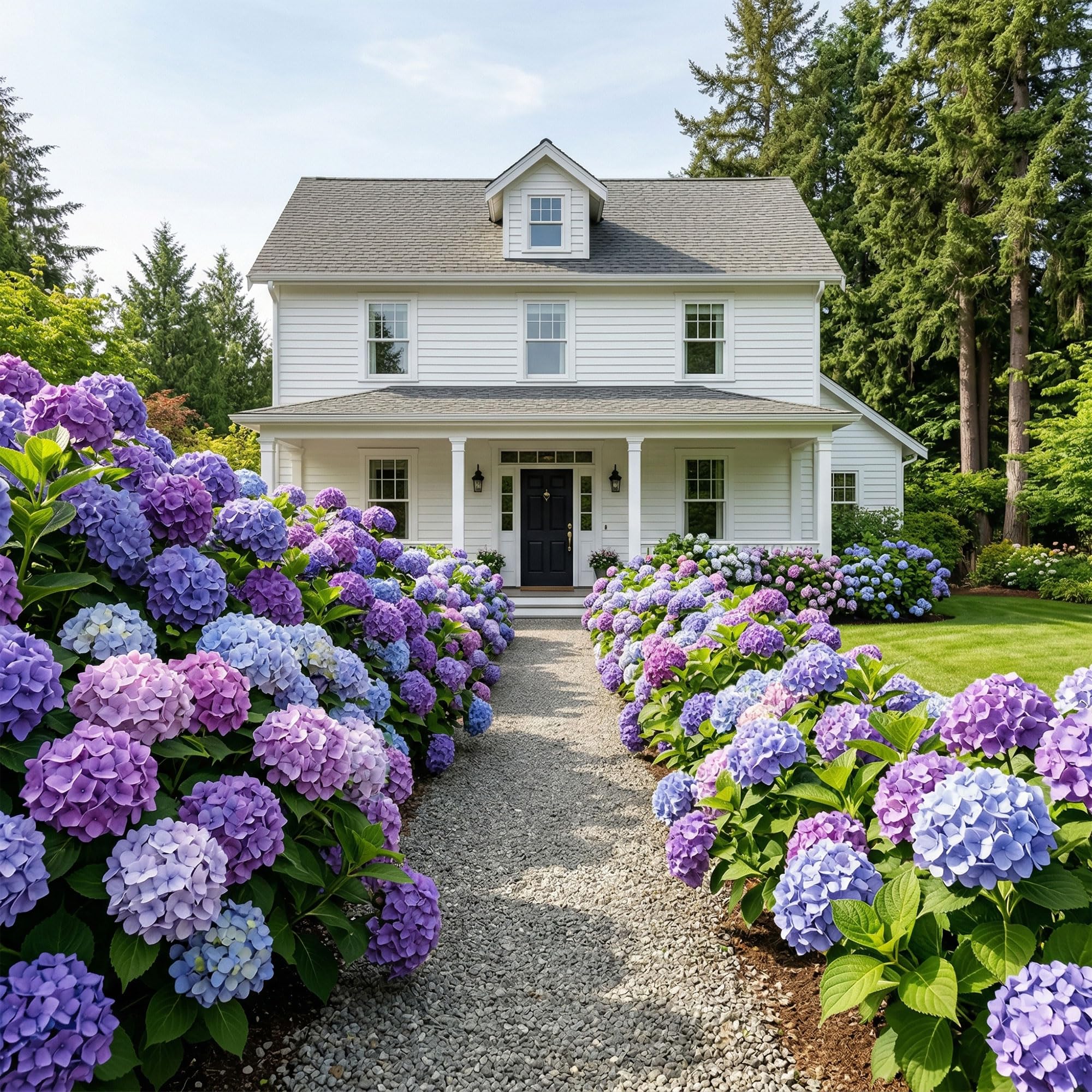 Ivydale 18-inch hydrangea stems in purple-blue for versatile bouquets.