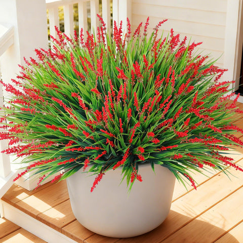 Ivydale Monkey Grass outdoor display showcases UV-resistant greenery for porch and garden decor.