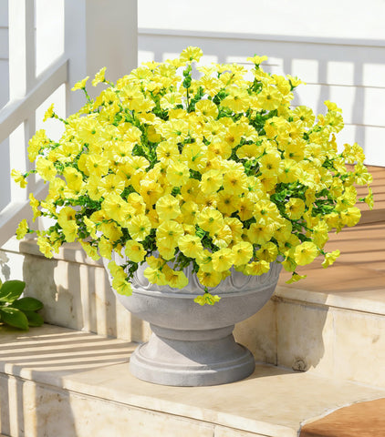 Ivydale artificial morning glory with eucalyptus stays vibrant for year-round decor.