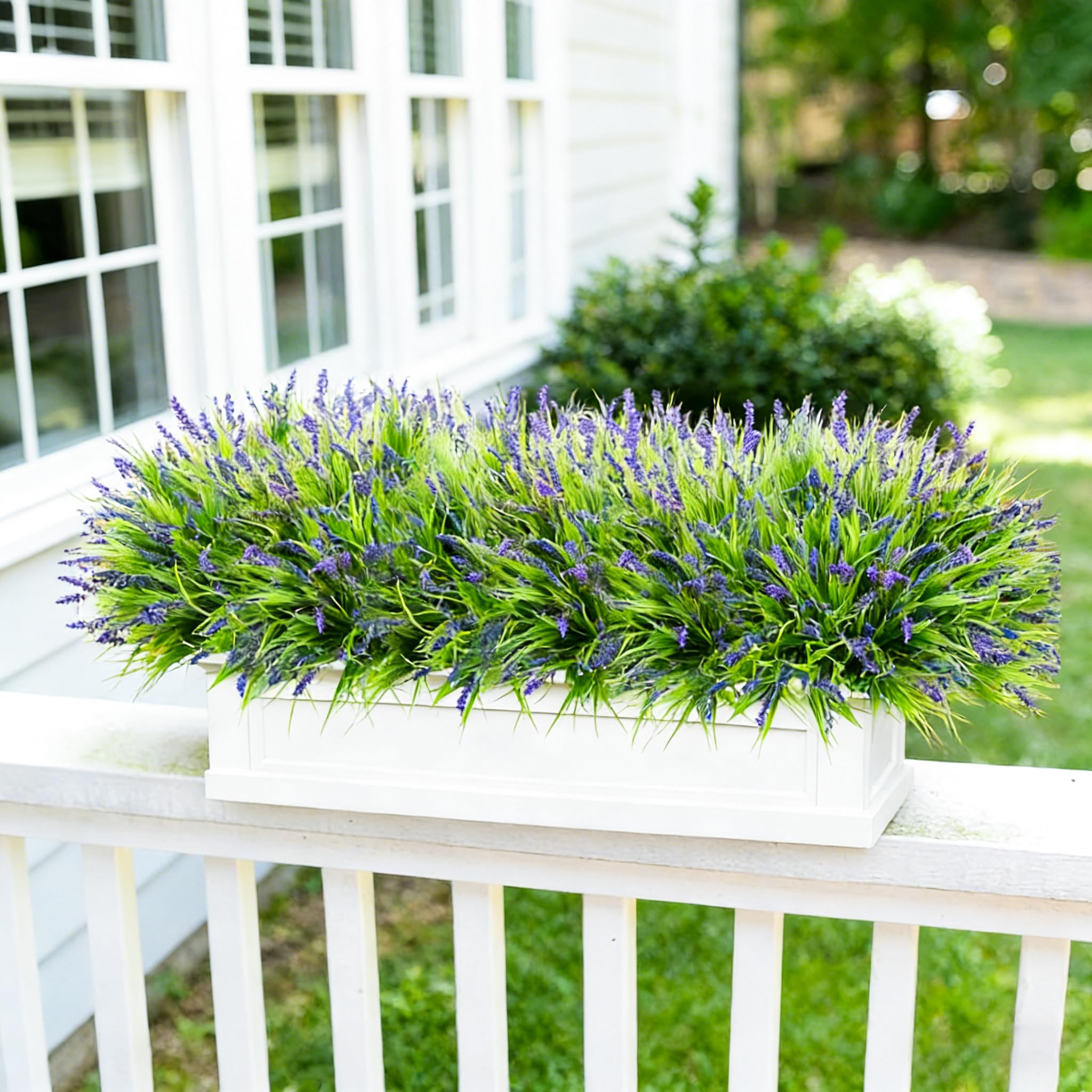 Ivydale purple monkey grass enhances planters and garlands
