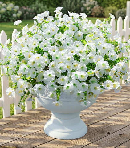 Ivydale outdoor faux morning glory with eucalyptus bundle for porch decor
