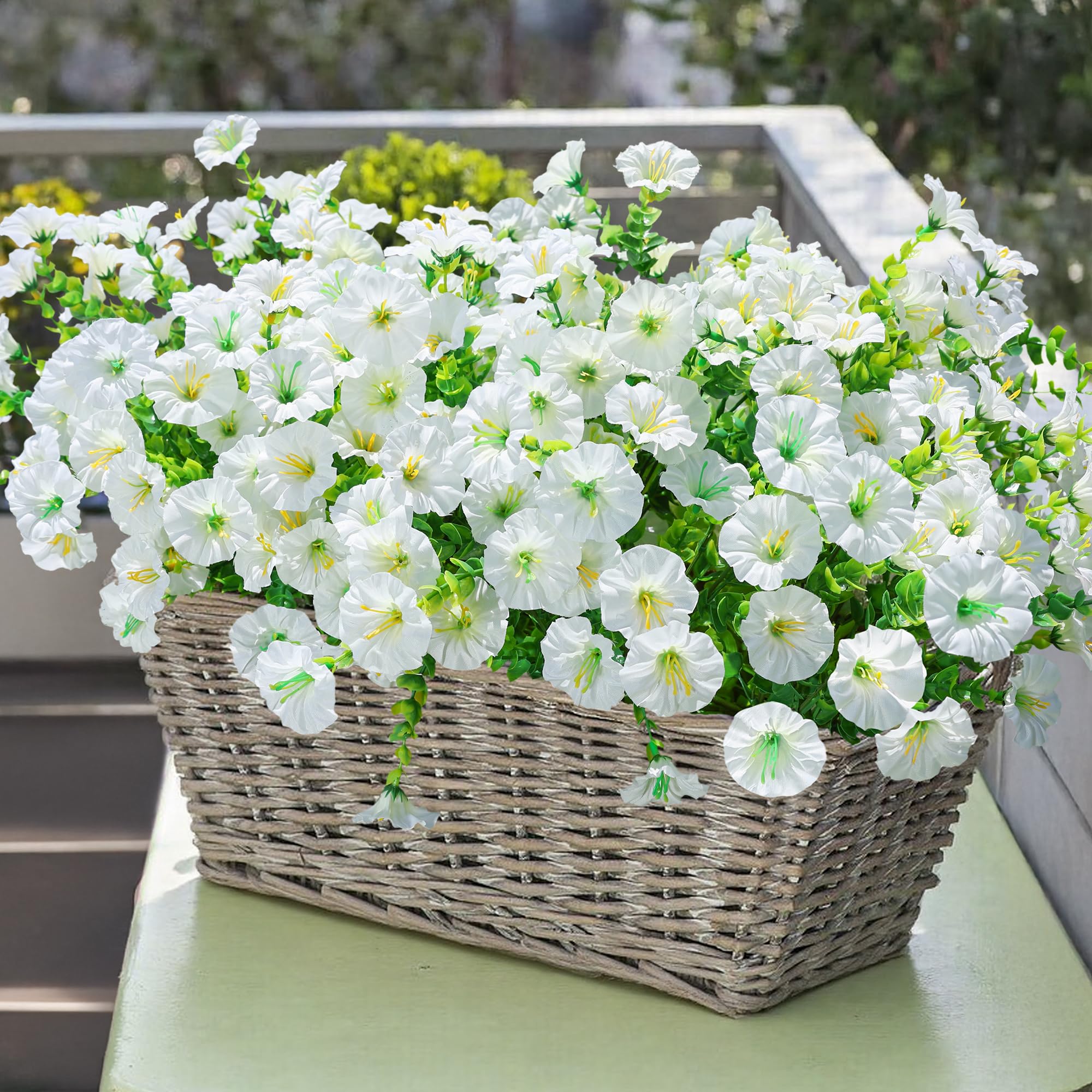Ivydale morning glory with eucalyptus bundle for patio display