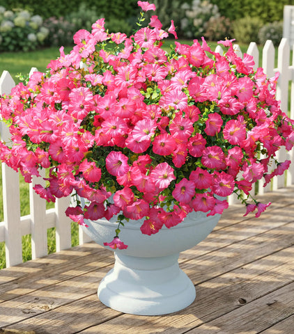 Ivydale outdoor morning glory pink 12 bundles for planters with realistic greenery
