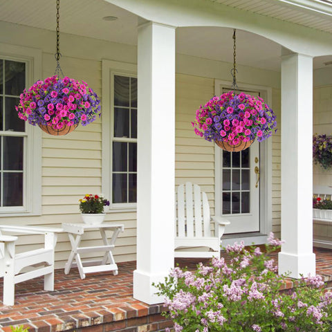 Ivydale outdoor patio garden faux-flowers offer low-maintenance charm.