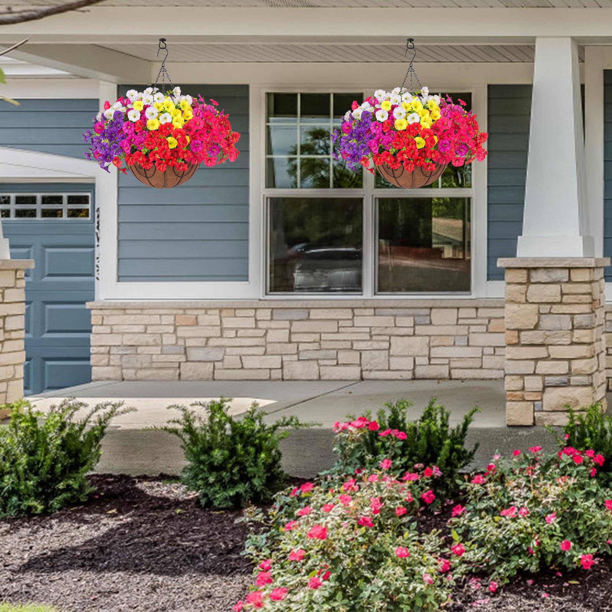 Ivydale patio decoration enhances balcony spaces with vibrant faux blooms