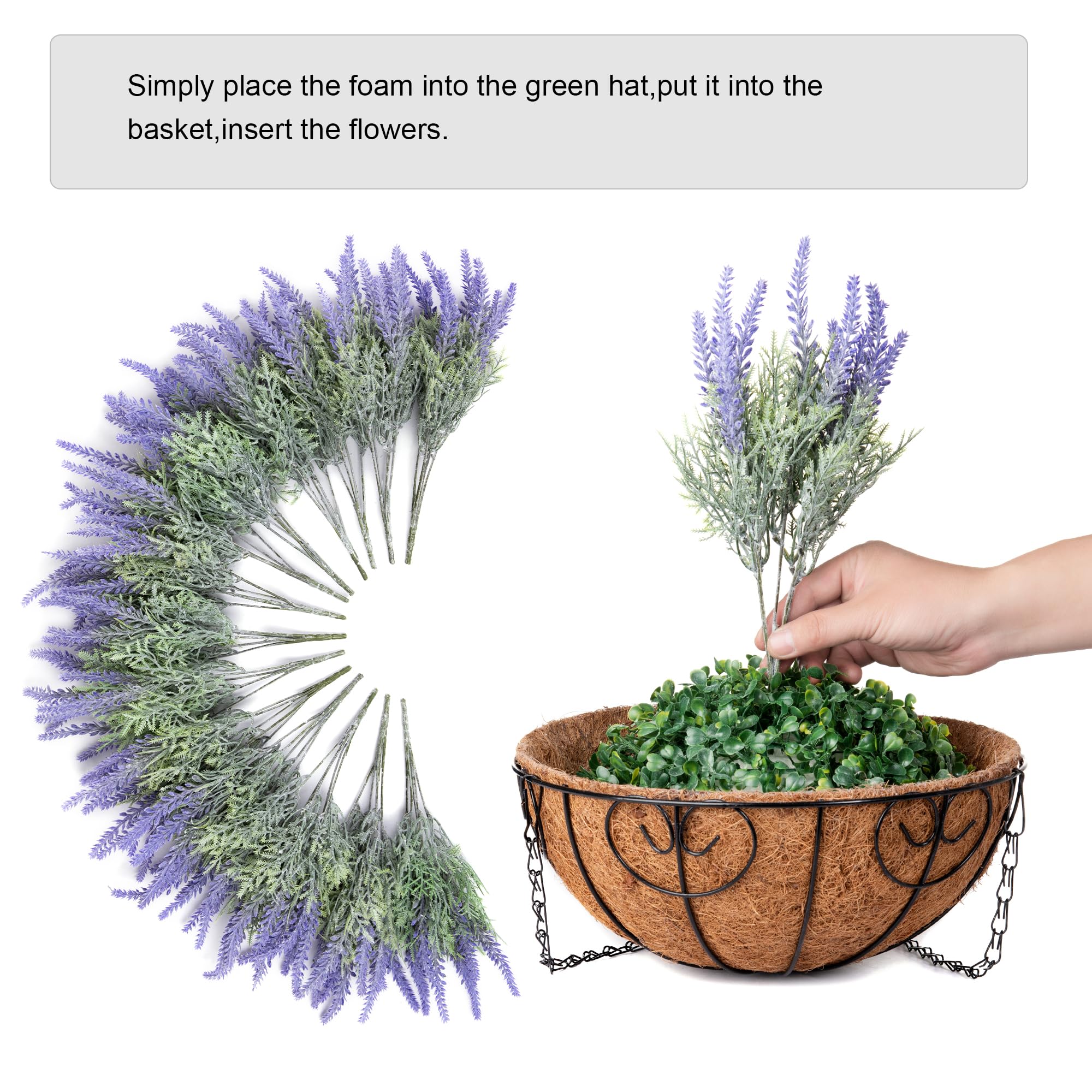 Ivydale lavender basket decor for patios, balconies, and windows.