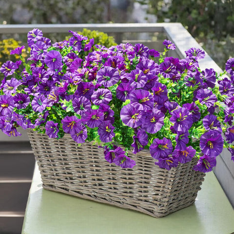 Ivydale purple silk morning glory outdoors adds color.