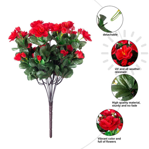 Ivydale red camellia outdoor flowers stay vibrant under sun thanks to UV-resistant materials.