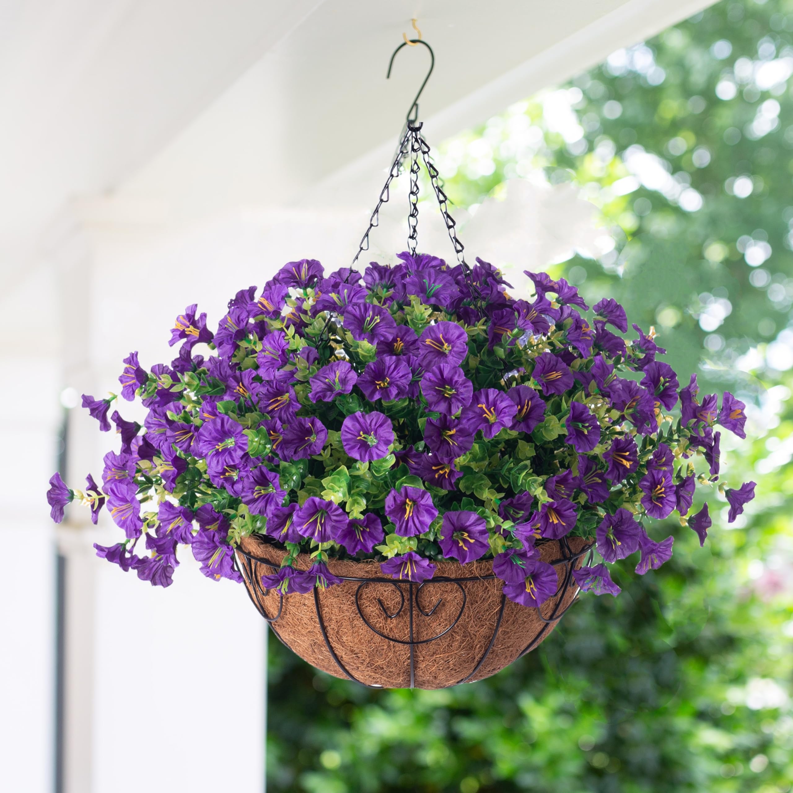 Ivydale silk morning glory with eucalyptus bundle enhances porch