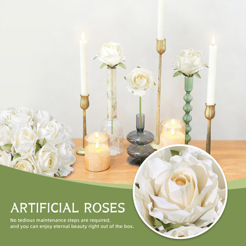 Ivydale silk roses stems flexible, ideal for adjustable vase arrangements.