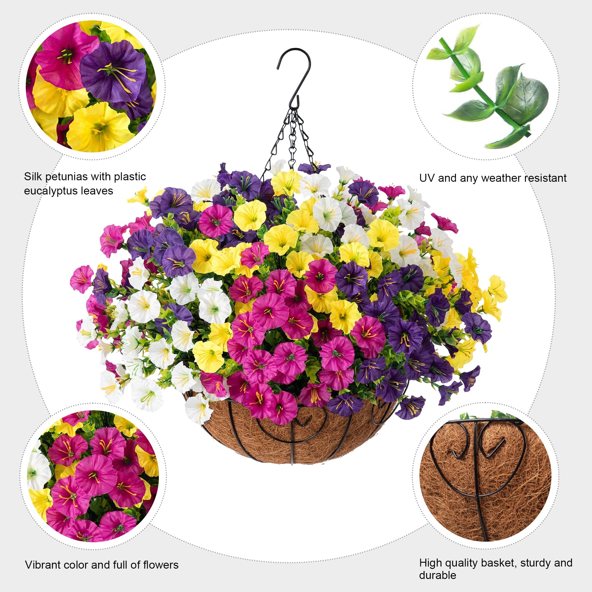 Ivydale UV-resistant outdoor hanging baskets withstand weather for seasons.