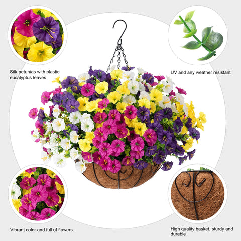 Ivydale UV-resistant outdoor hanging baskets withstand weather for seasons.