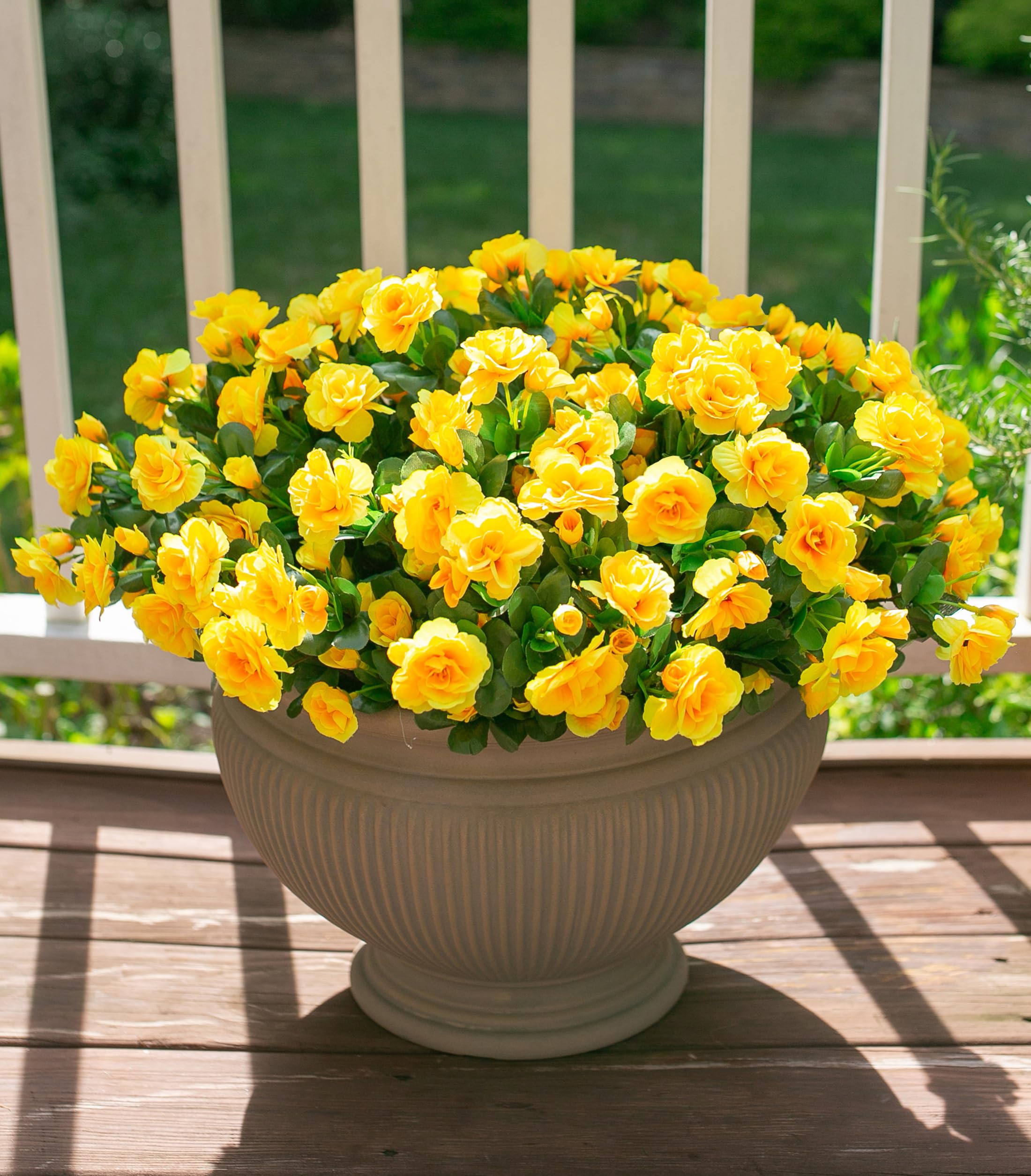 Ivydale faux camellia for porch elevates curb appeal with low maintenance