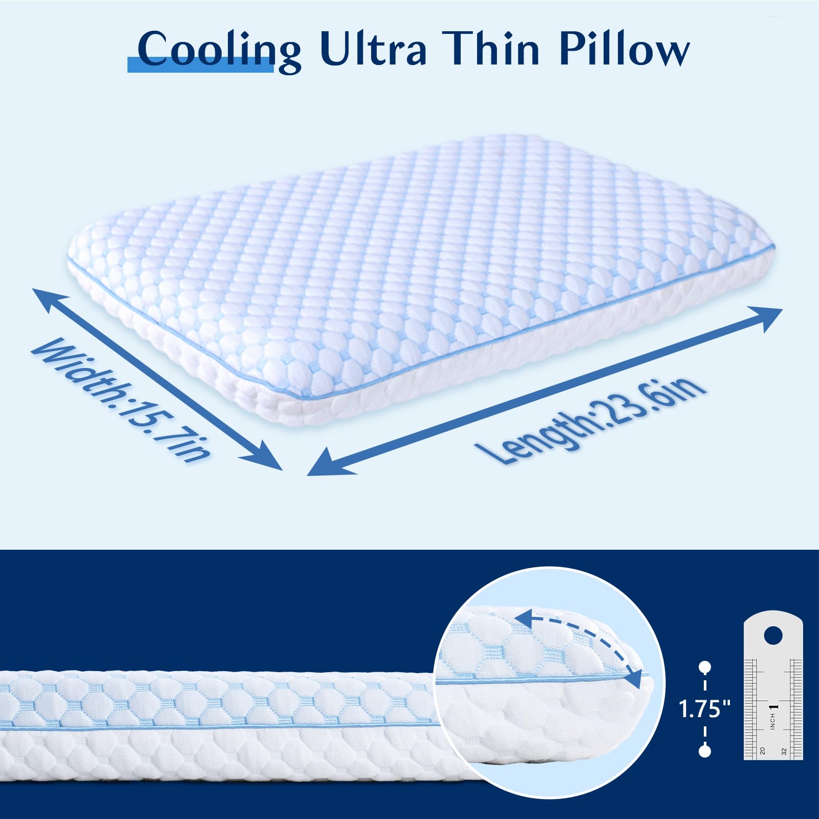 Iwacool low-profile pillow design keeps head and neck aligned for sleepers