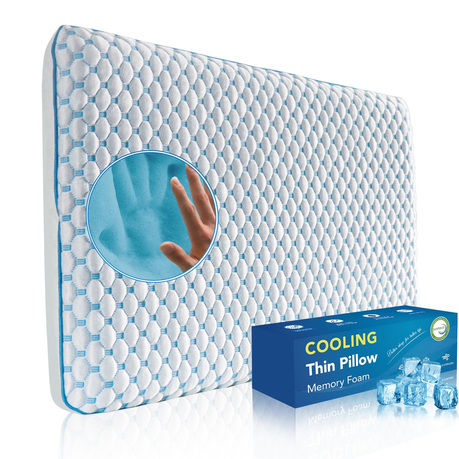 Iwacool stomach pillow with ventilated memory foam for cooler sleep
