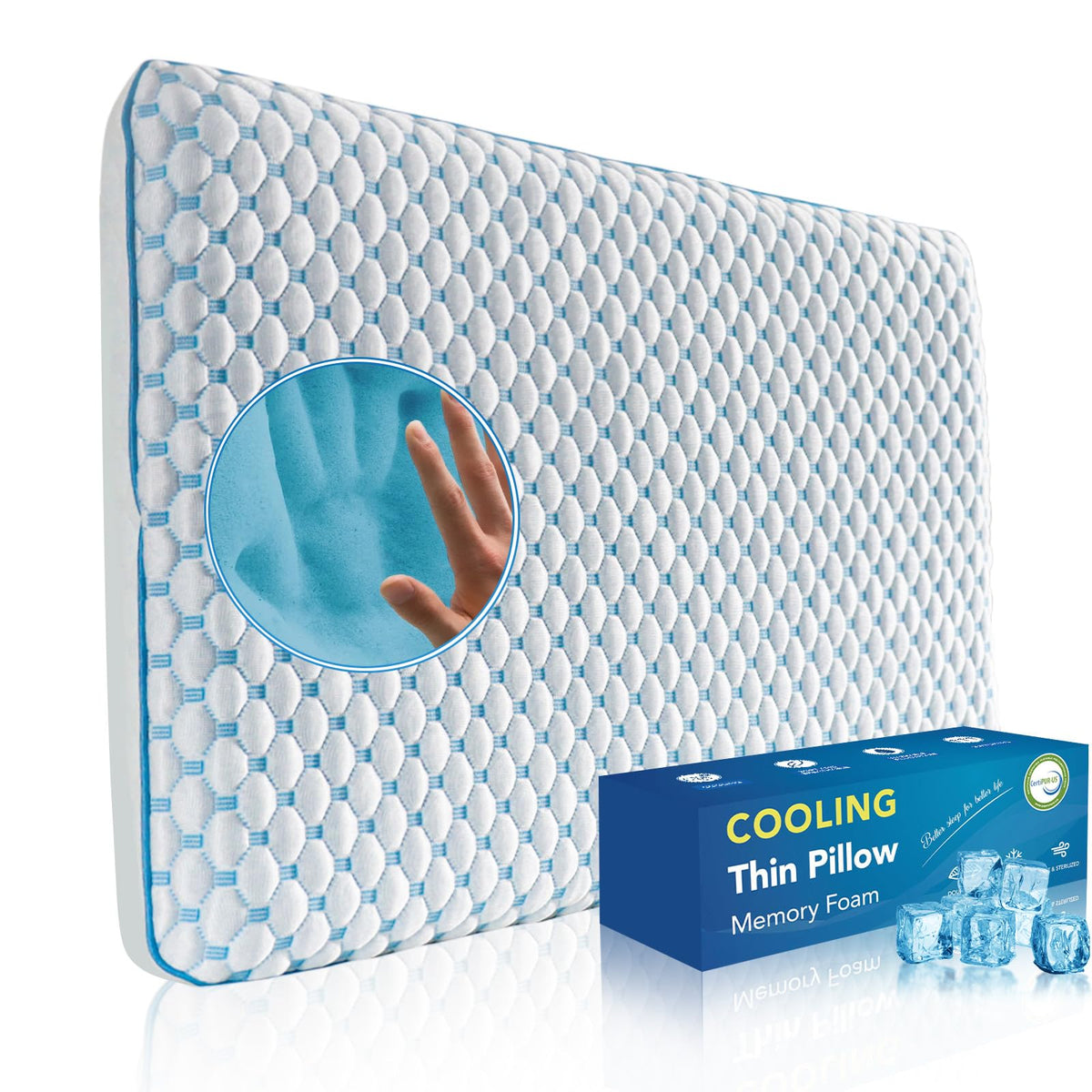 Iwacool stomach pillow with ventilated memory foam for cooler sleep