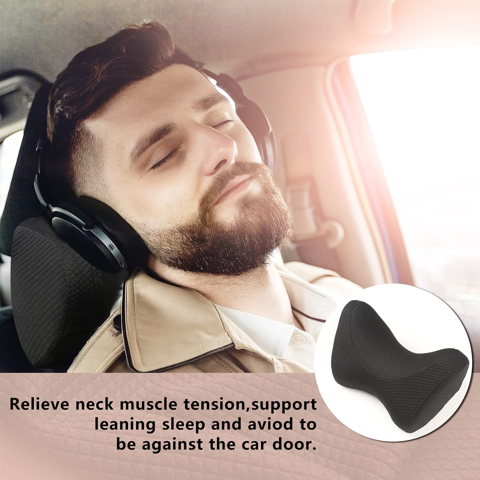 iwantit car neck pillow adjustable straps ensures a secure, personalized fit.