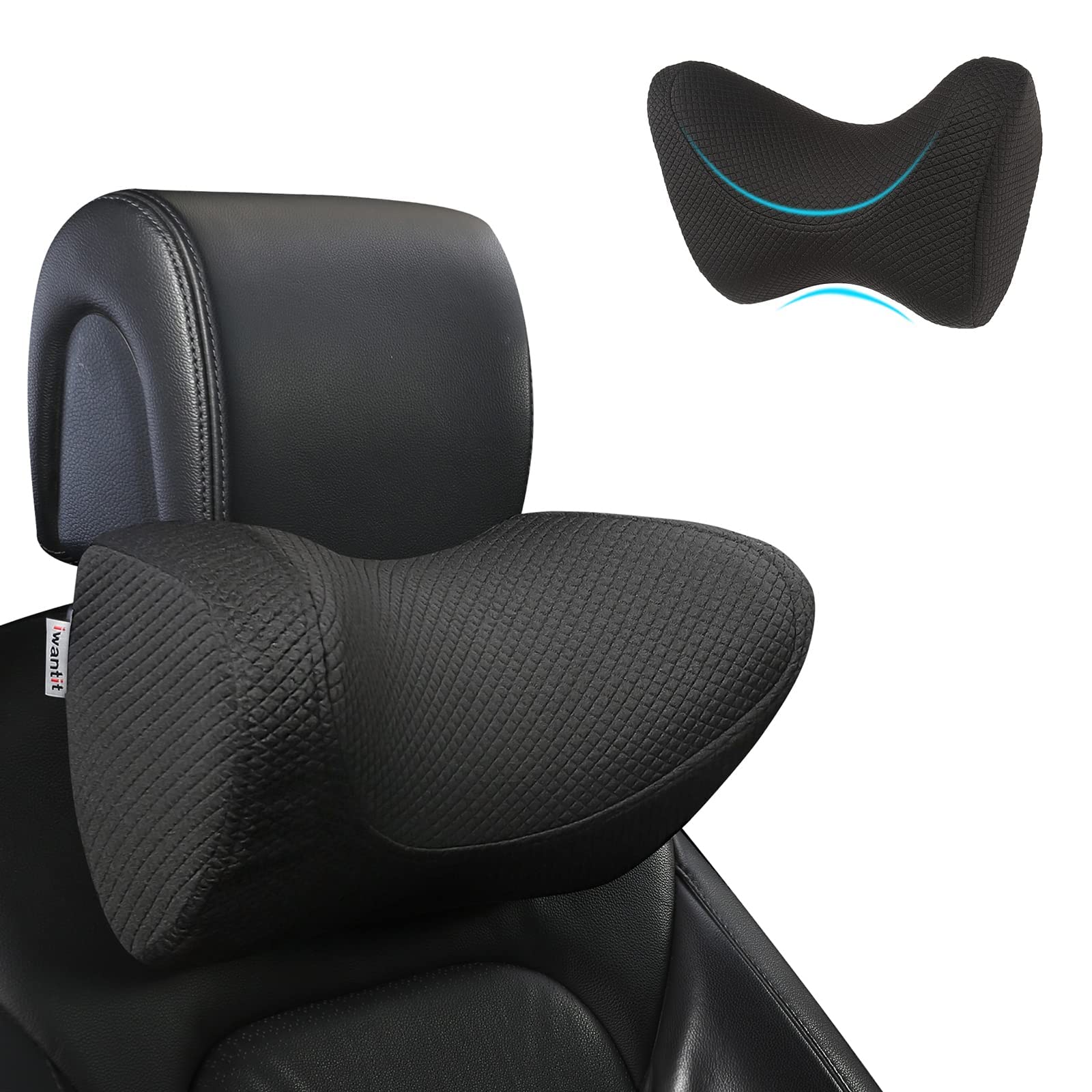 iwantit car neck pillow memory foam core delivers lasting comfort on long drives.