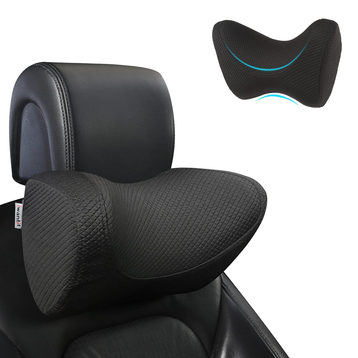 iwantit car neck pillow memory foam core delivers lasting comfort on long drives.