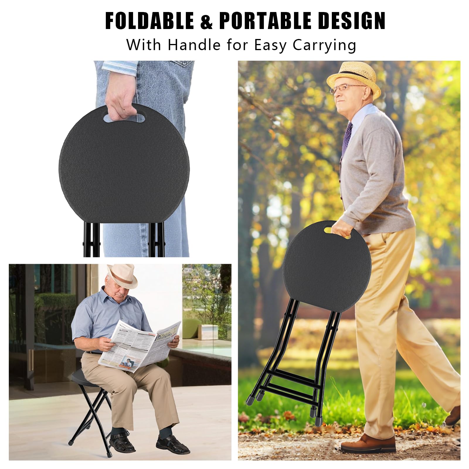 IWDOO folding stool 500+ lbs capacity supports adults with confidence.