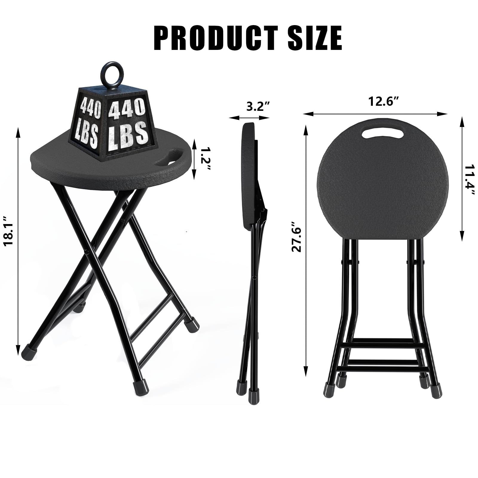 IWDOO folding stool compact fold stores neatly in tight spaces.
