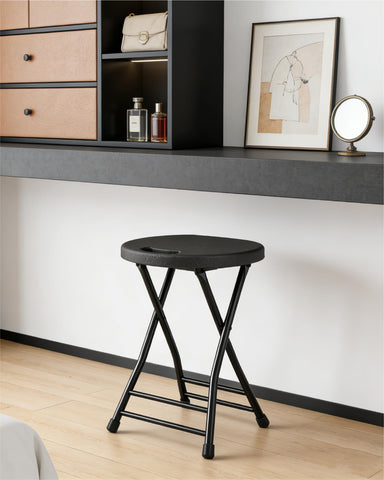IWDOO folding stool steel frame highlights sturdy support for outdoor gatherings.