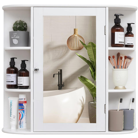 Iwell bathroom medicine cabinet mirror front view, stylish storage for daily routines.