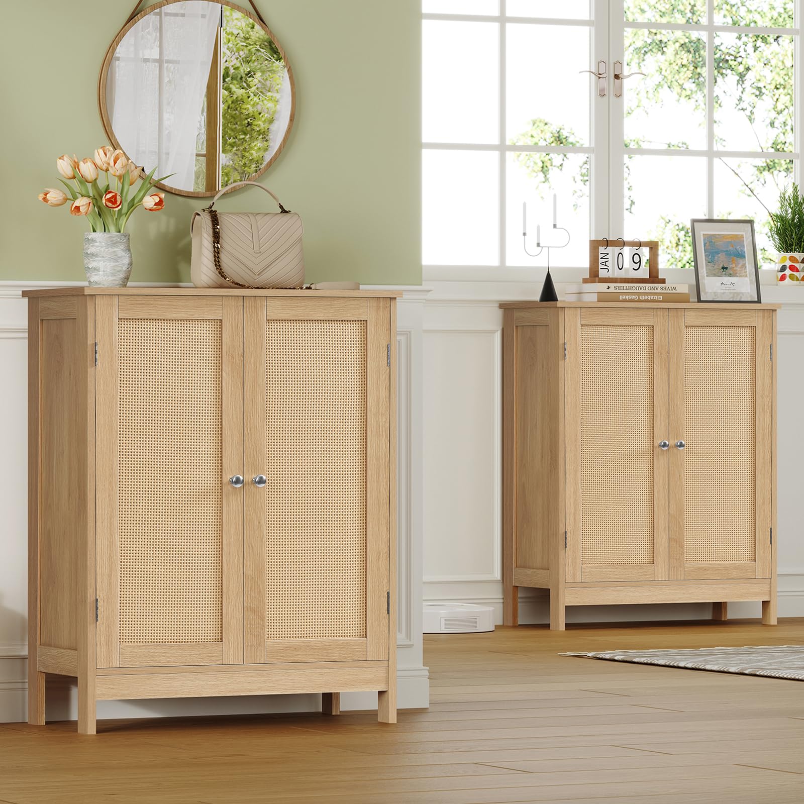 Iwell Storage Cabinet in living room displaying essentials with calm style.