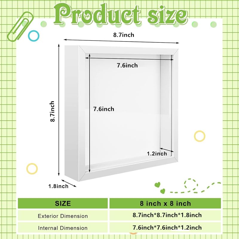 IWOLOMI 8x8 shadow box inside display for layered keepsakes
