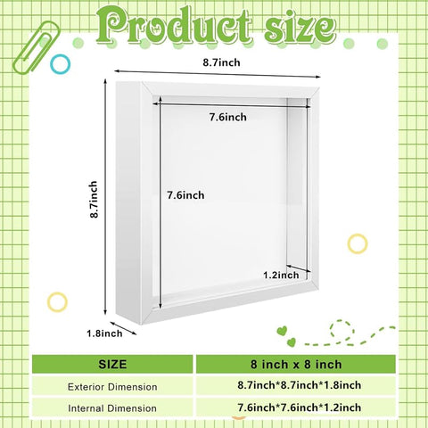 IWOLOMI 8x8 shadow box inside display for layered keepsakes