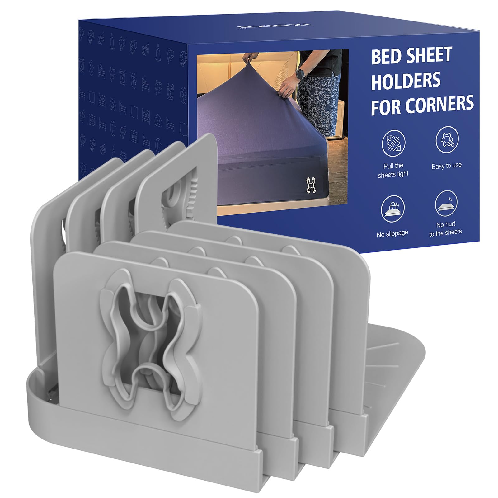 IXBIXB bed sheet holders corners keep fitted sheets secure through the night.