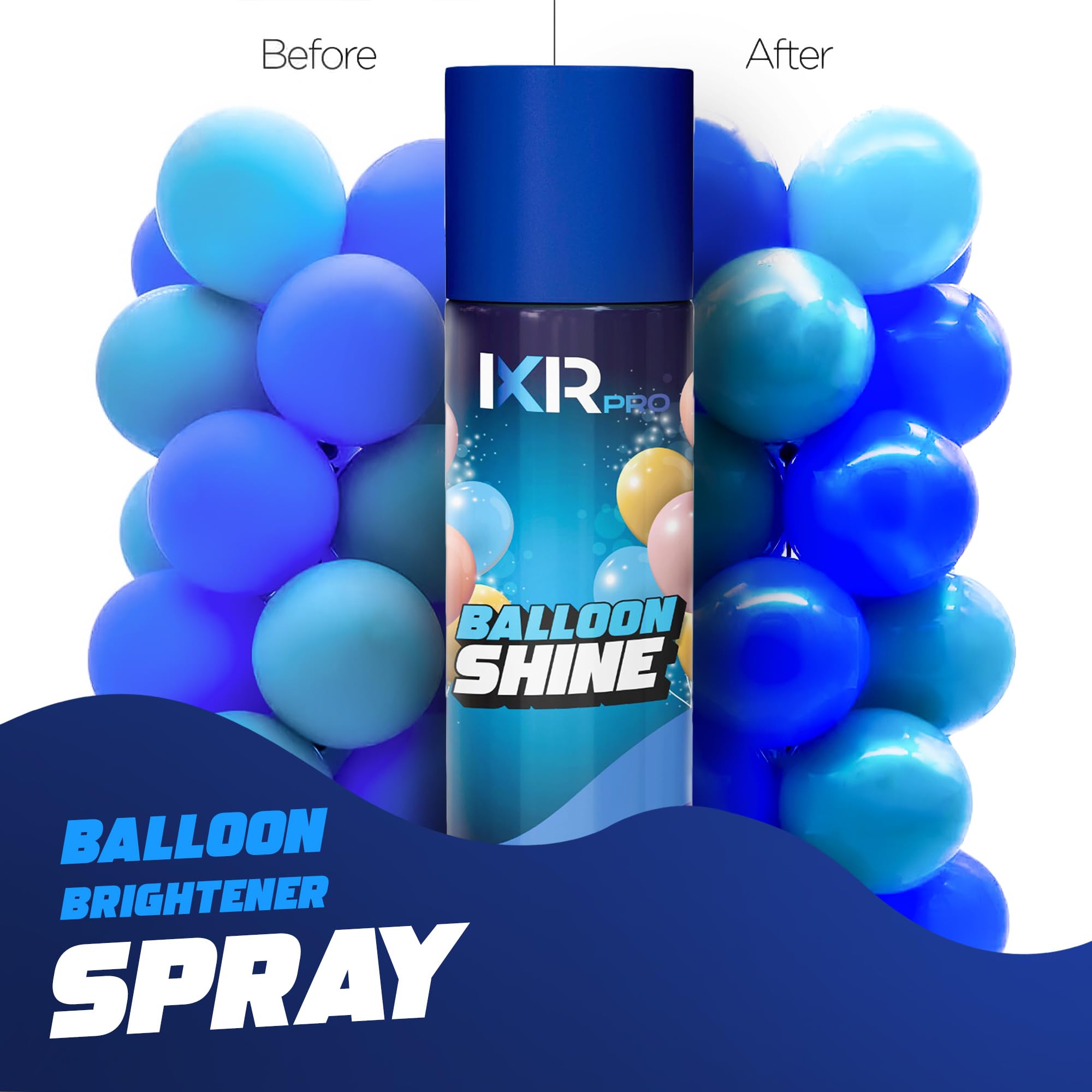 ixirpro Balloon Shine Spray designed for indoor and outdoor balloon setups
