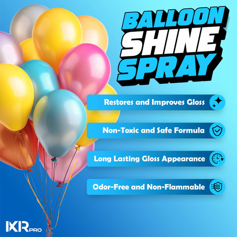 Ixirpro Balloon Shine Spray mist-application shows even mist for mess-free use.
