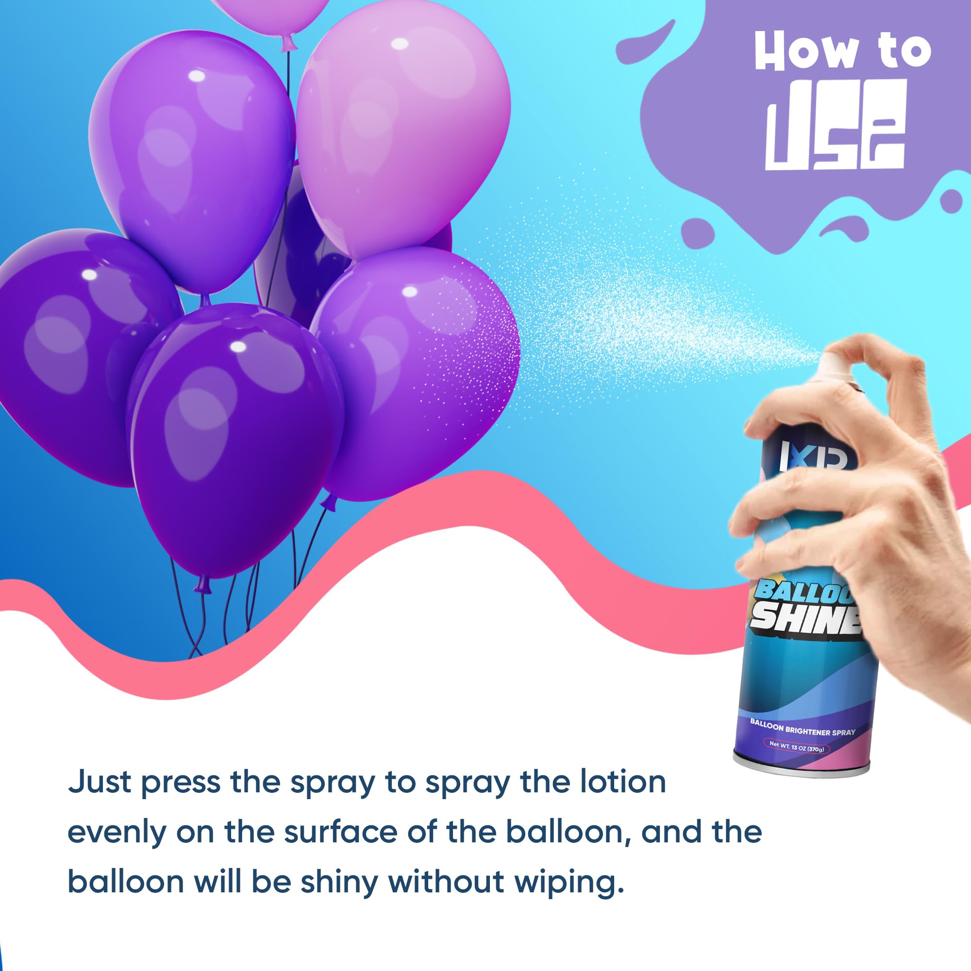 ixirpro Balloon Shine Spray used in wedding decor for radiant balloon displays