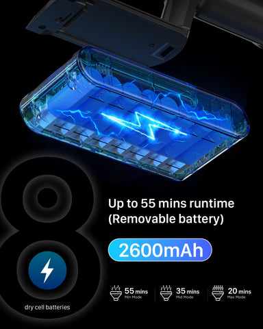 iXlion detachable battery allows quick swaps for continuous cleaning