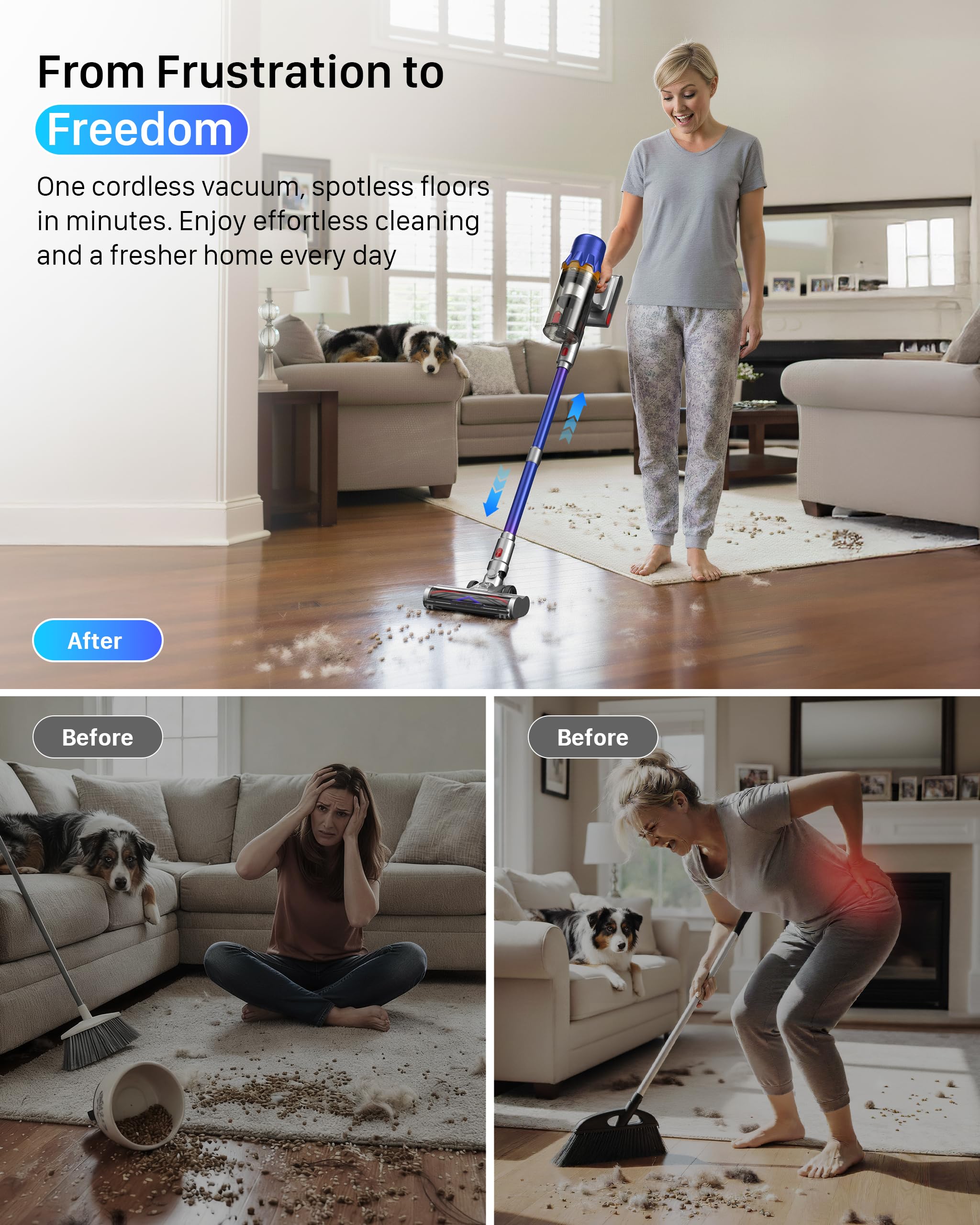 iXlion anti-tangle brush prevents pet hair wrap on surfaces