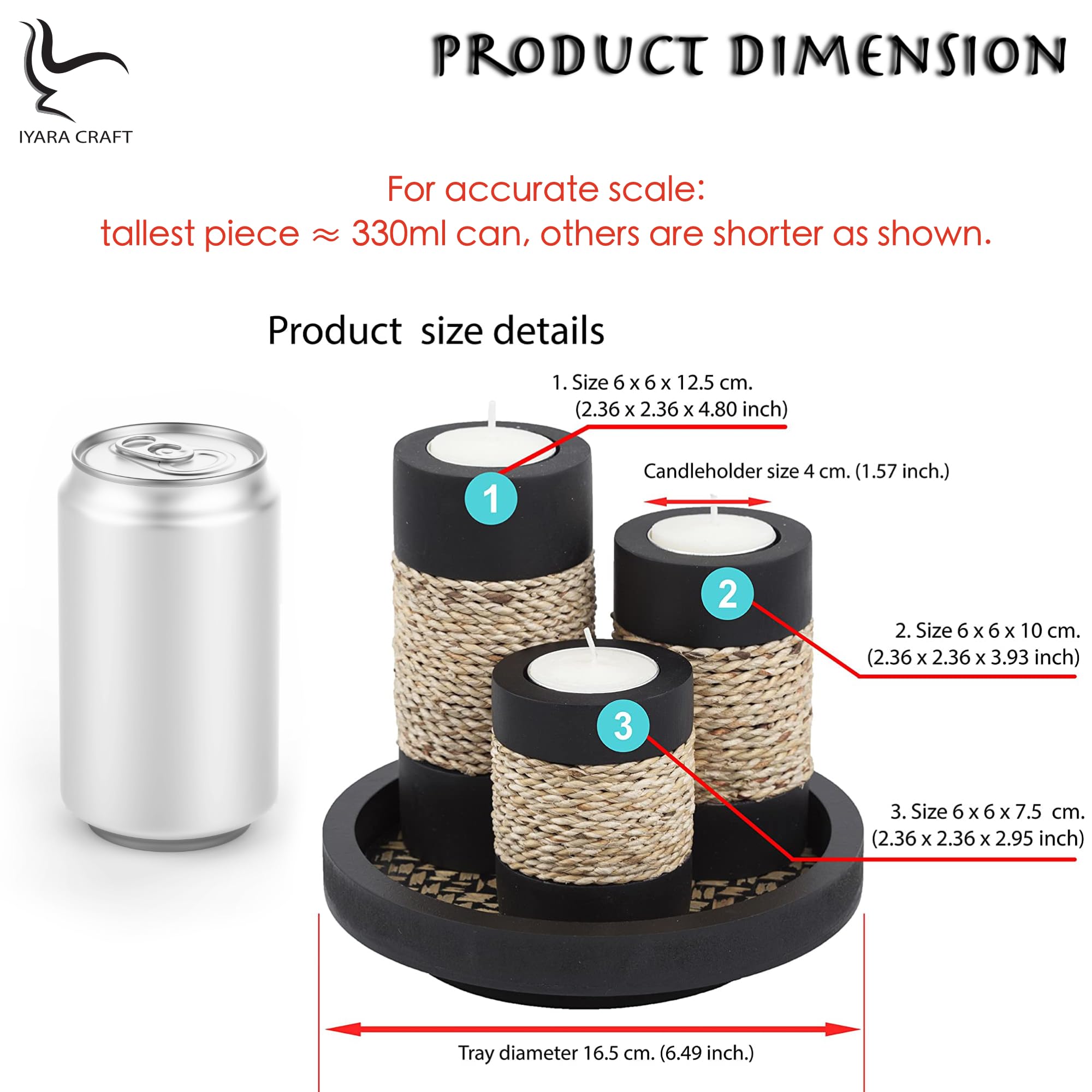IYARA CRAFT tealight holders with rope accents bring cozy texture.