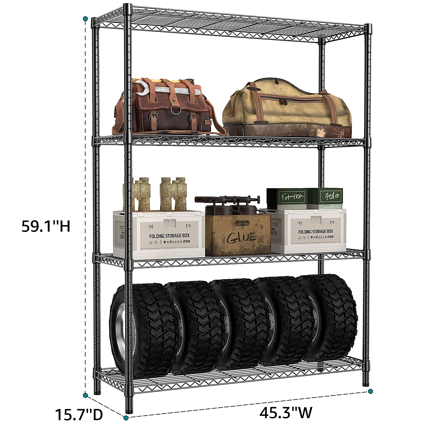 Easy-assembly IZEUK shelf shown without tools, ready in minutes.