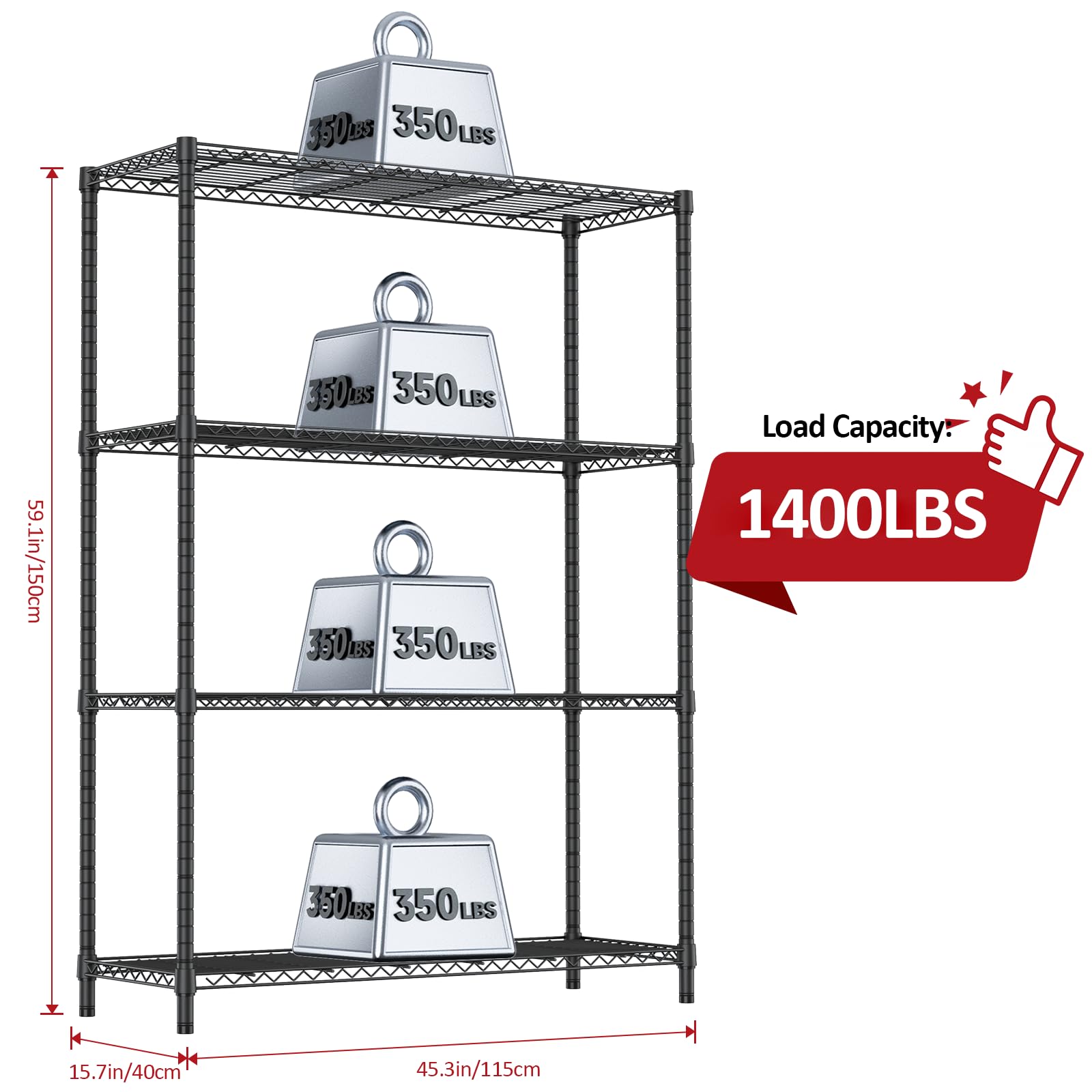 Heavy-duty IZEUK shelving with 22mm pipes supports heavy tools securely.