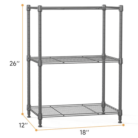 IZEUK 3-tier shelf frame side view showing slim footprint.